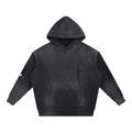 Vintage Washed Frayed Fleece Hoodie