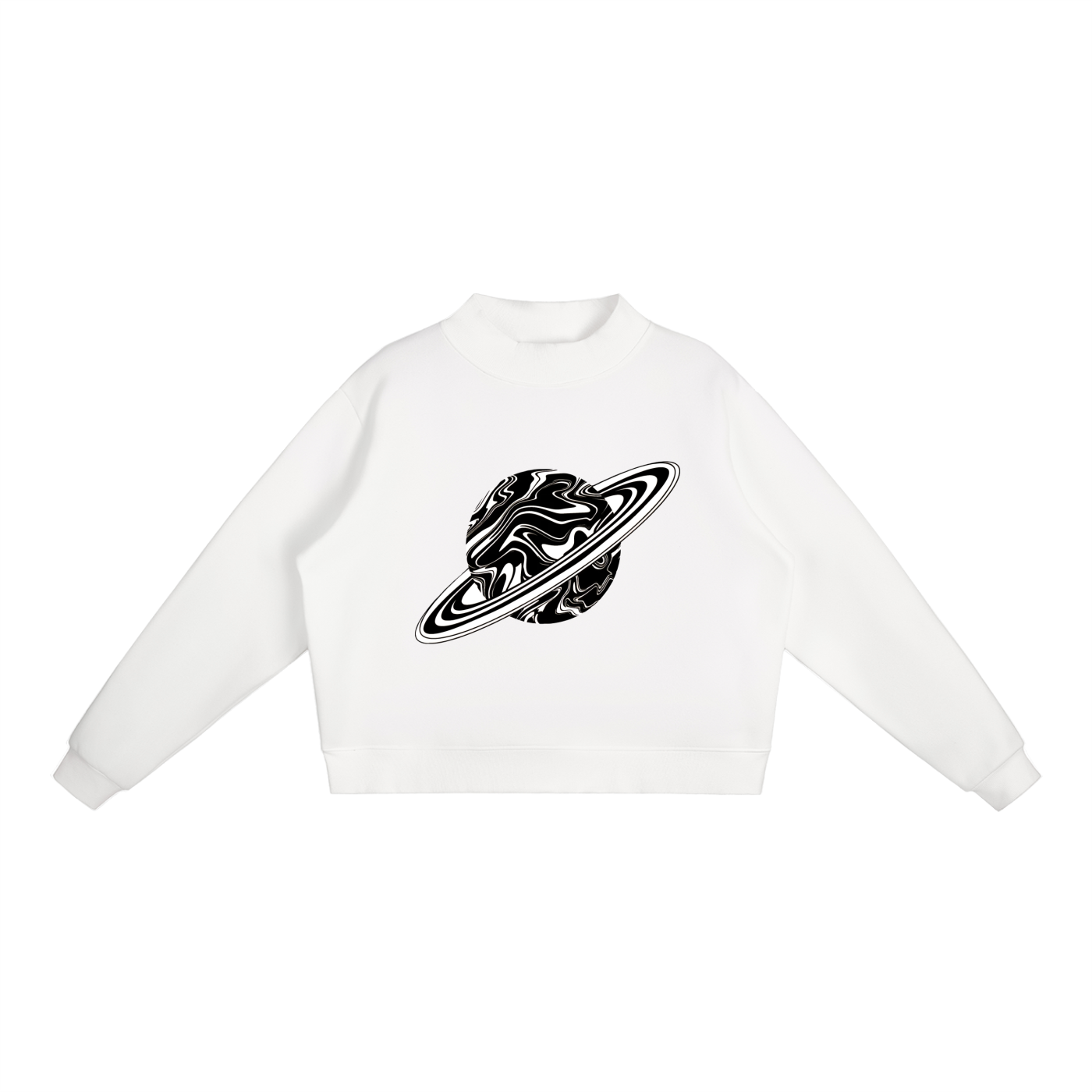 Essential Fleece Mock-Neck Crew Sweatshirt