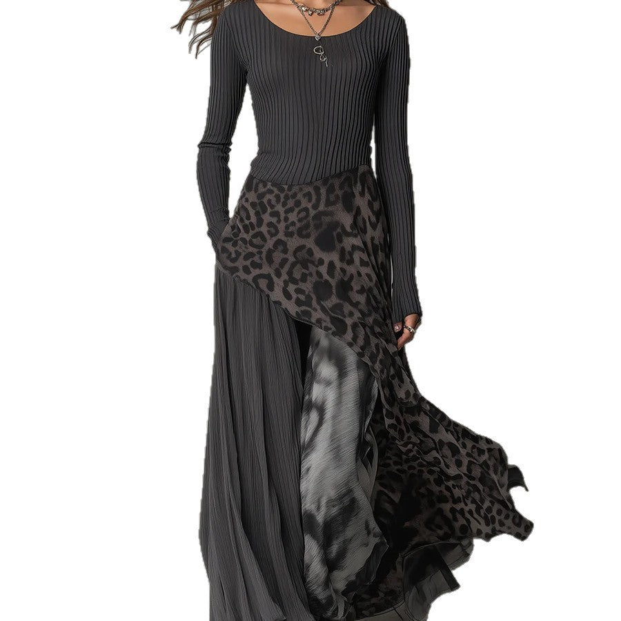 Long Sleeve Printed Maxi Dress