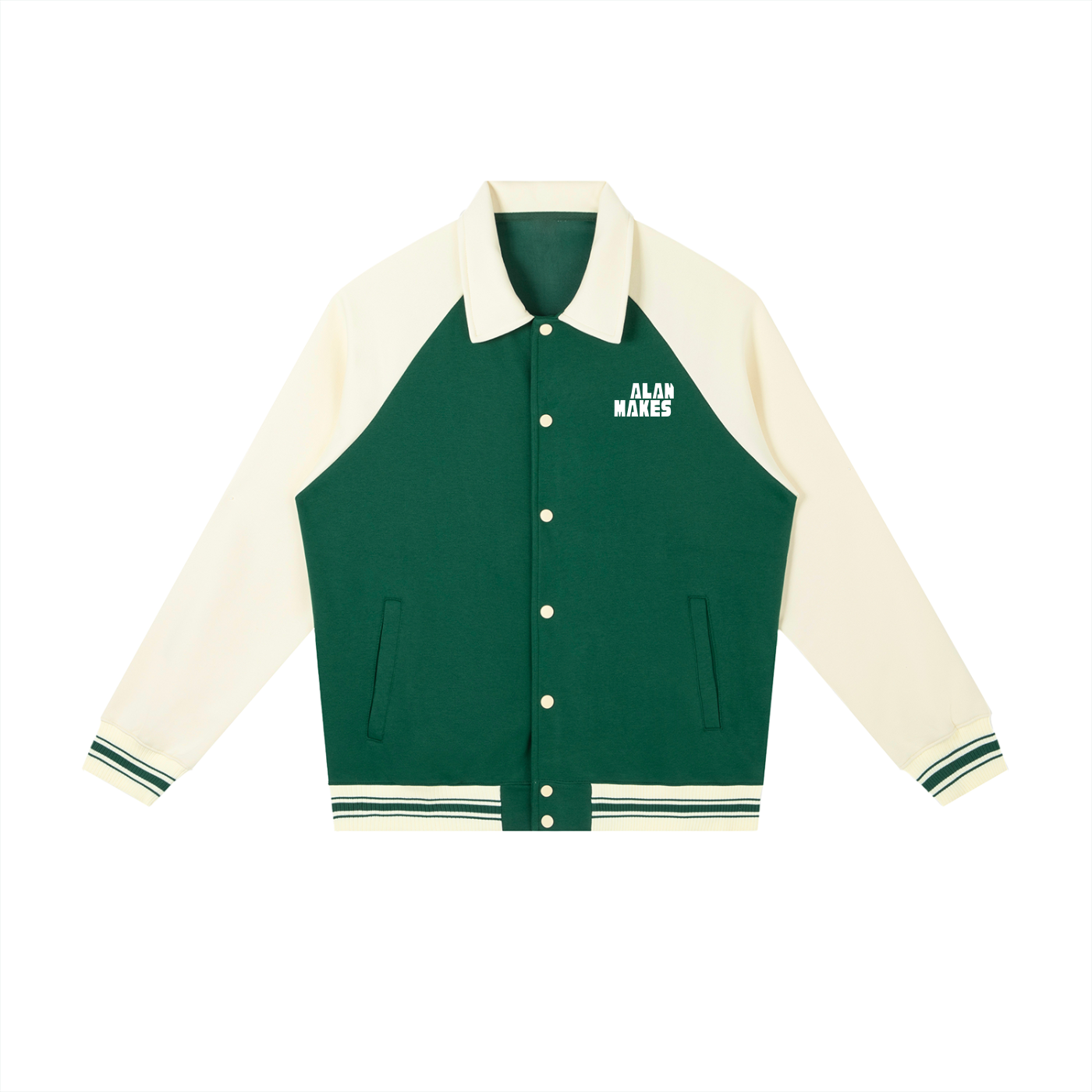 Contrast Raglan Sleeve Baseball Jacket
