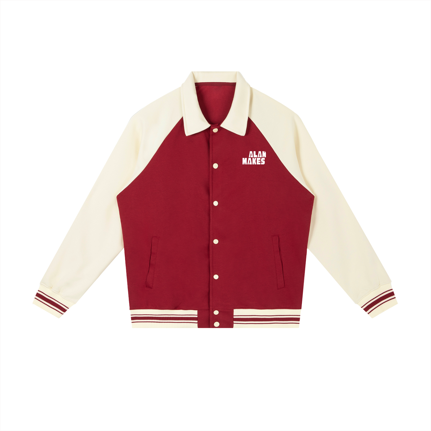 Contrast Raglan Sleeve Baseball Jacket
