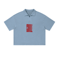Unisex Vintage Wash Waffle Boxy Polo Shirt