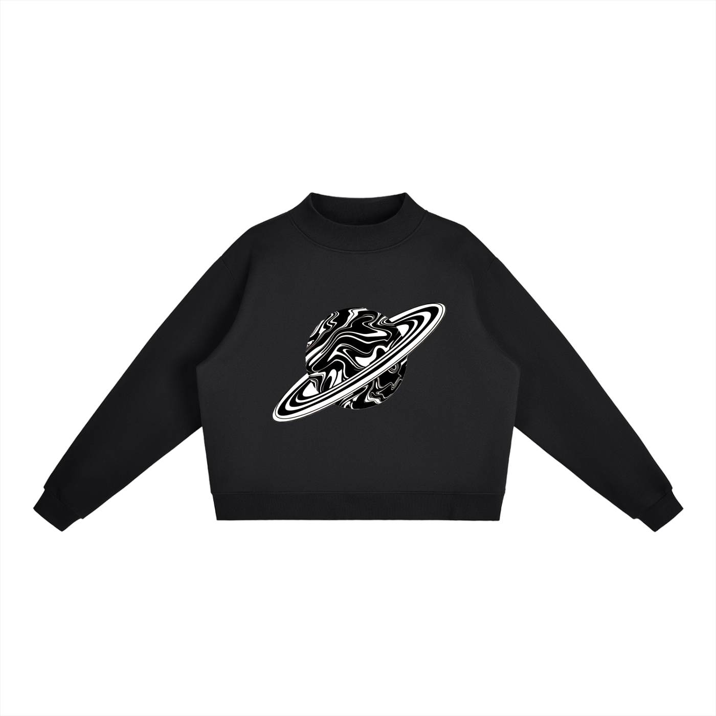 Essential Fleece Mock-Neck Crew Sweatshirt