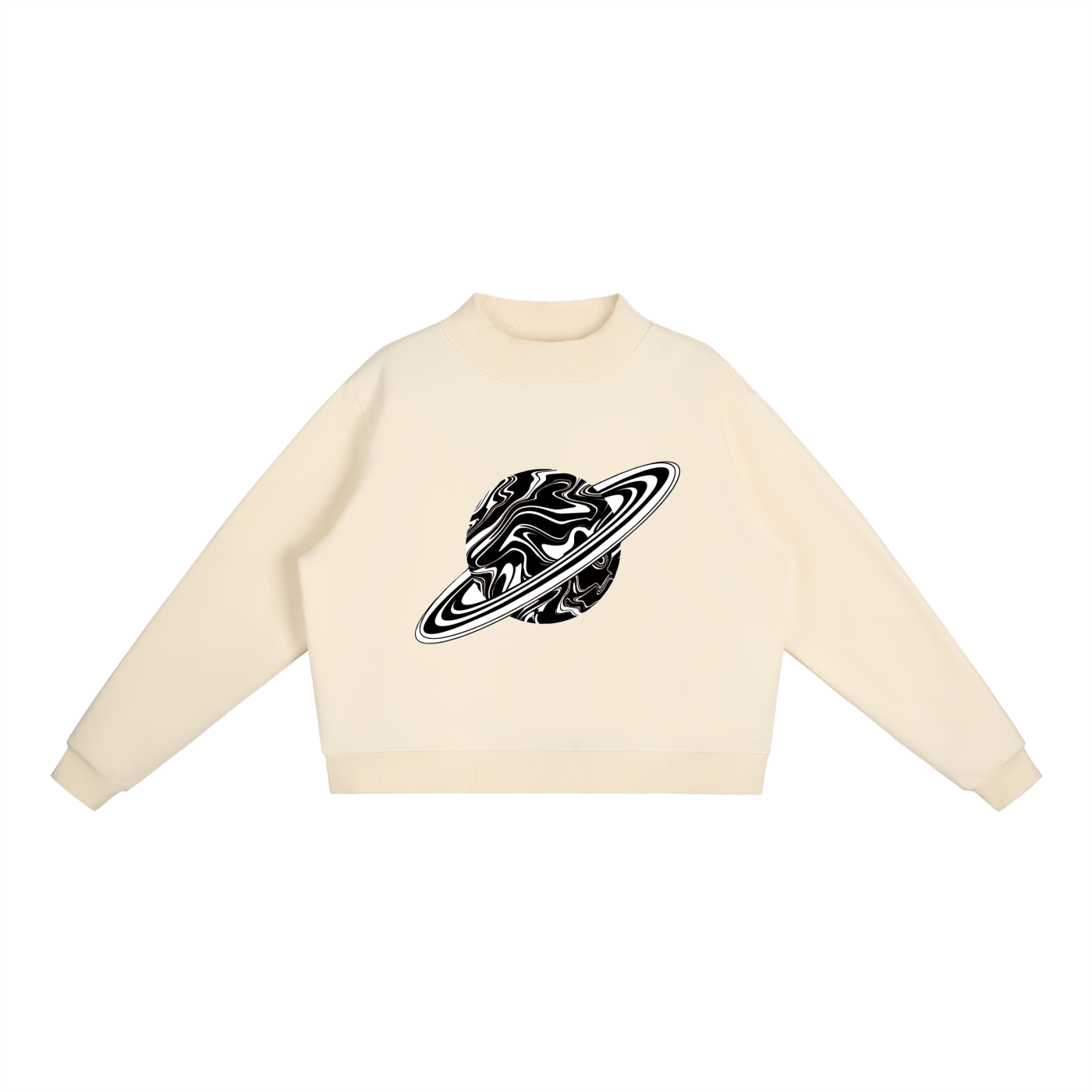 Essential Fleece Mock-Neck Crew Sweatshirt