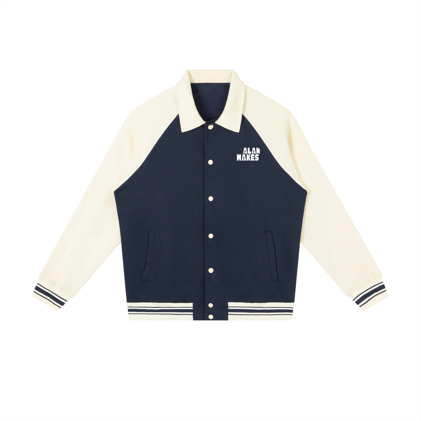Contrast Raglan Sleeve Baseball Jacket